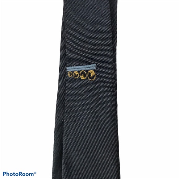 Skinny Tie Vintage Di Marco Slate Blue & Teal - Picture 7 of 9